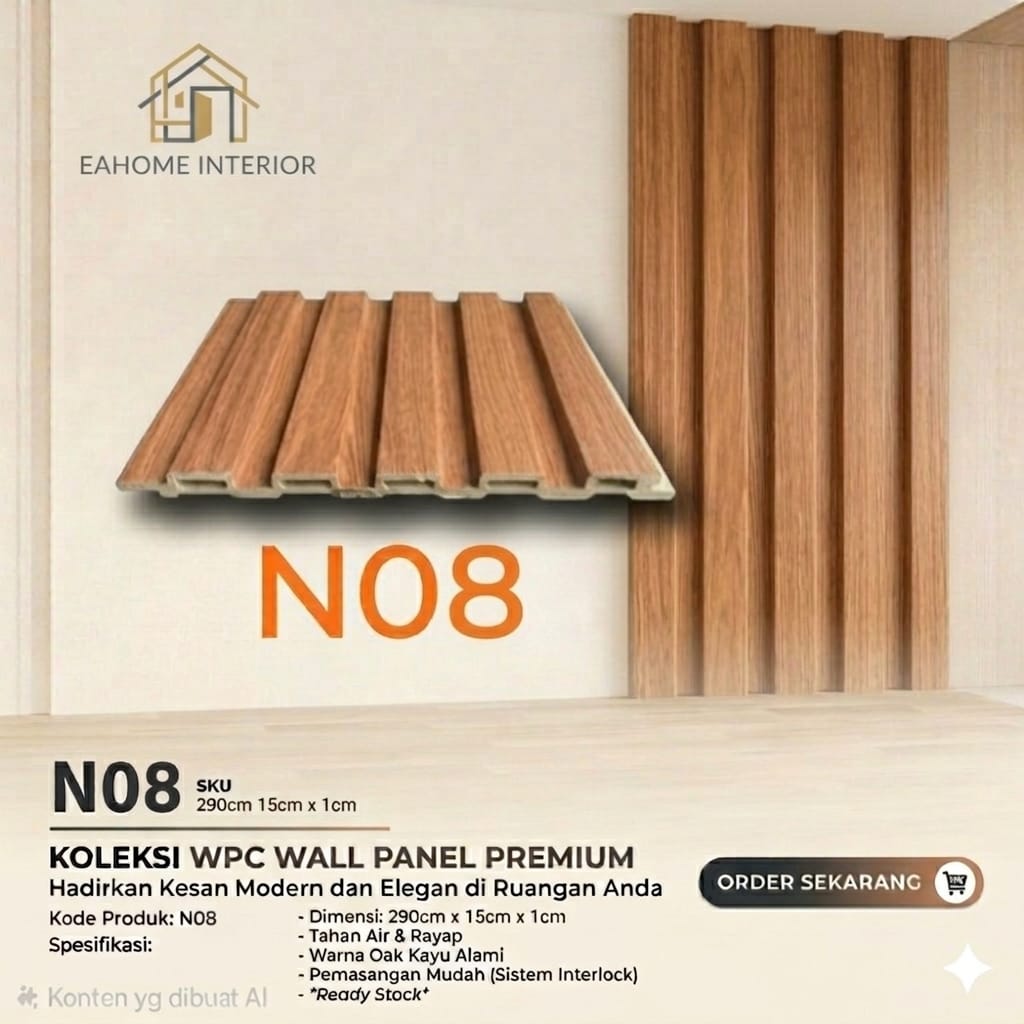 WPC Wall Panel Slat Premium N08 - Warm Oak
