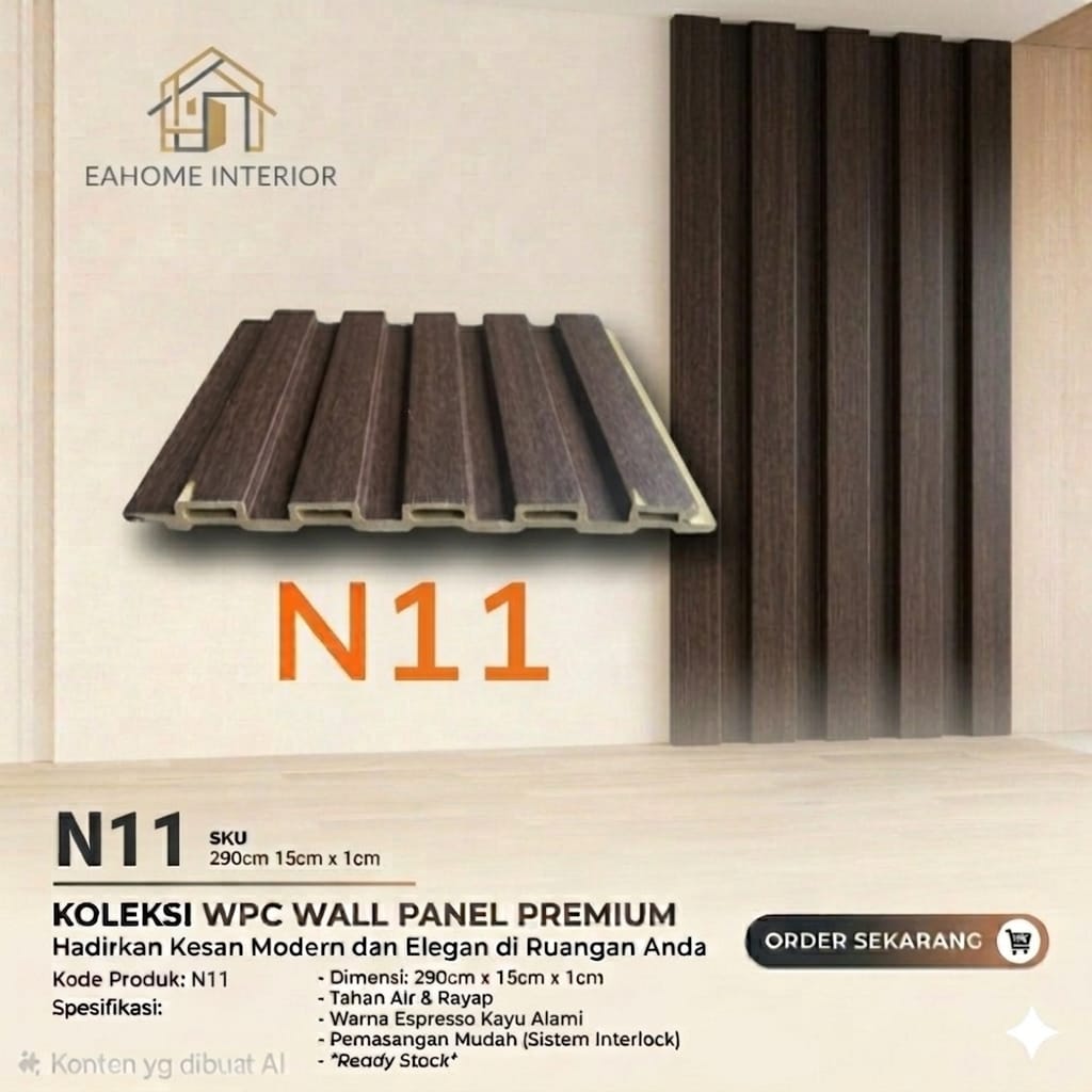 WPC Wall Panel Slat Premium N11 - Espresso Brown