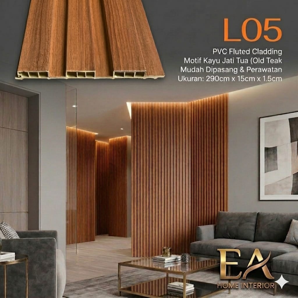 Wall Panel Premium L05 - Old Teak Varian Nama Alternatif: