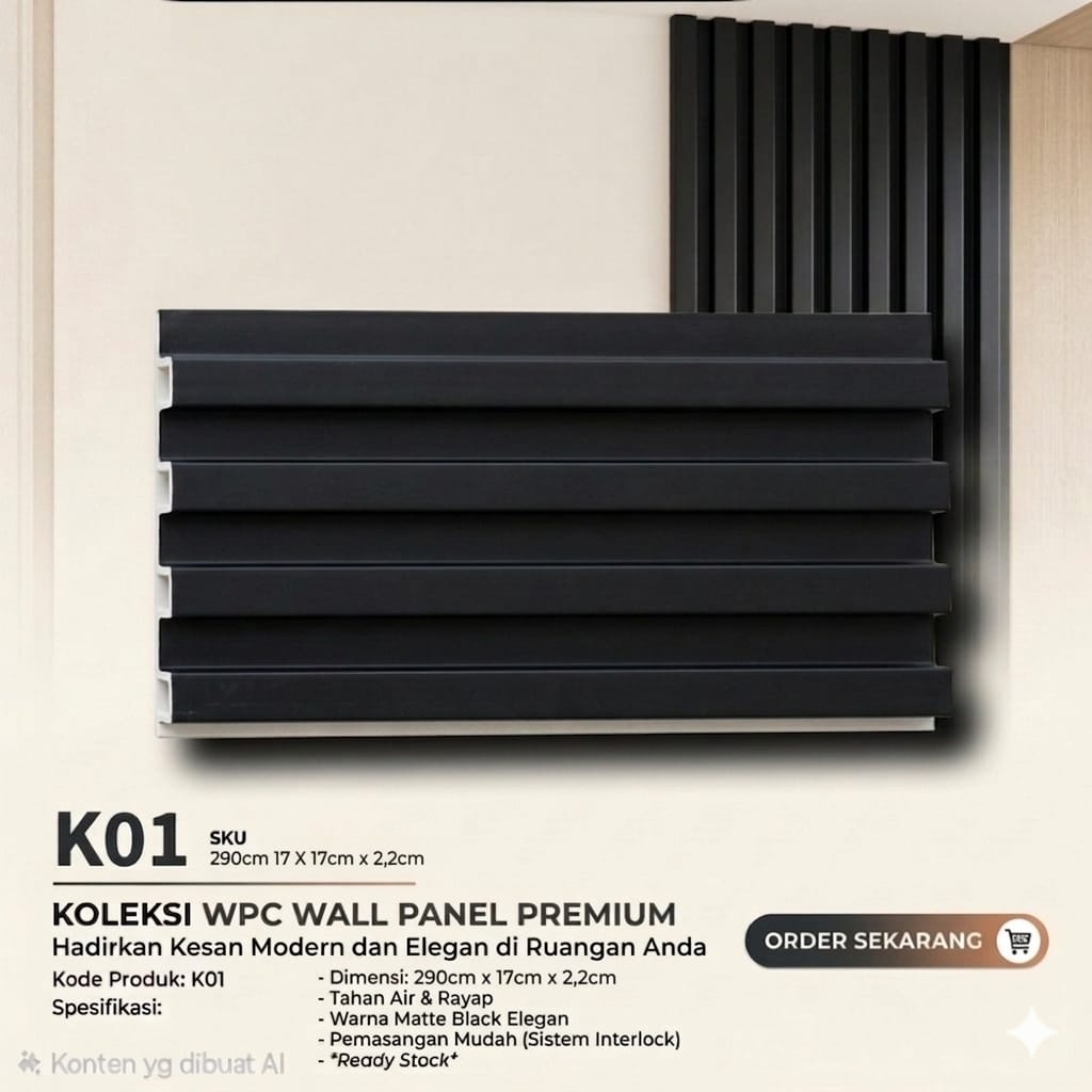 Wall Panel Premium K01 - Matte Black