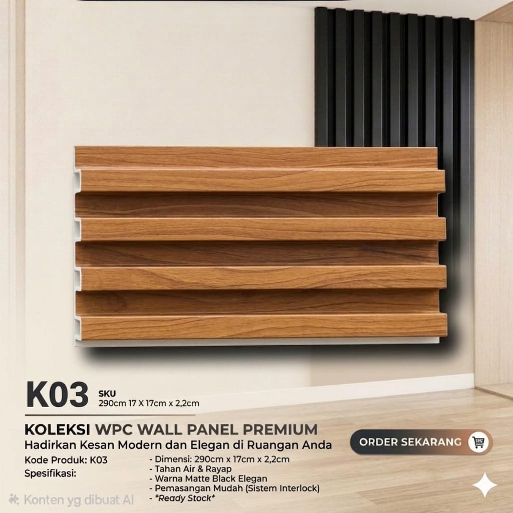 Wall Panel Premium K03 - Warm Oak Horizontal