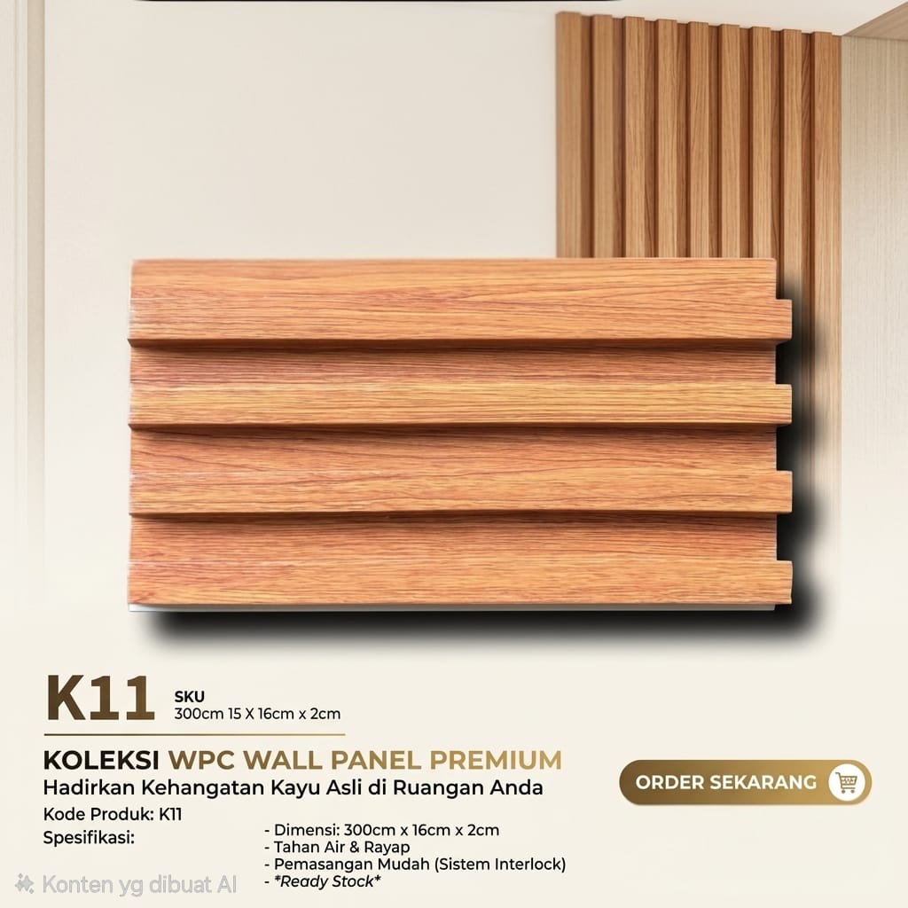WPC Wall Panel Premium K11 - Natural Wood Classic