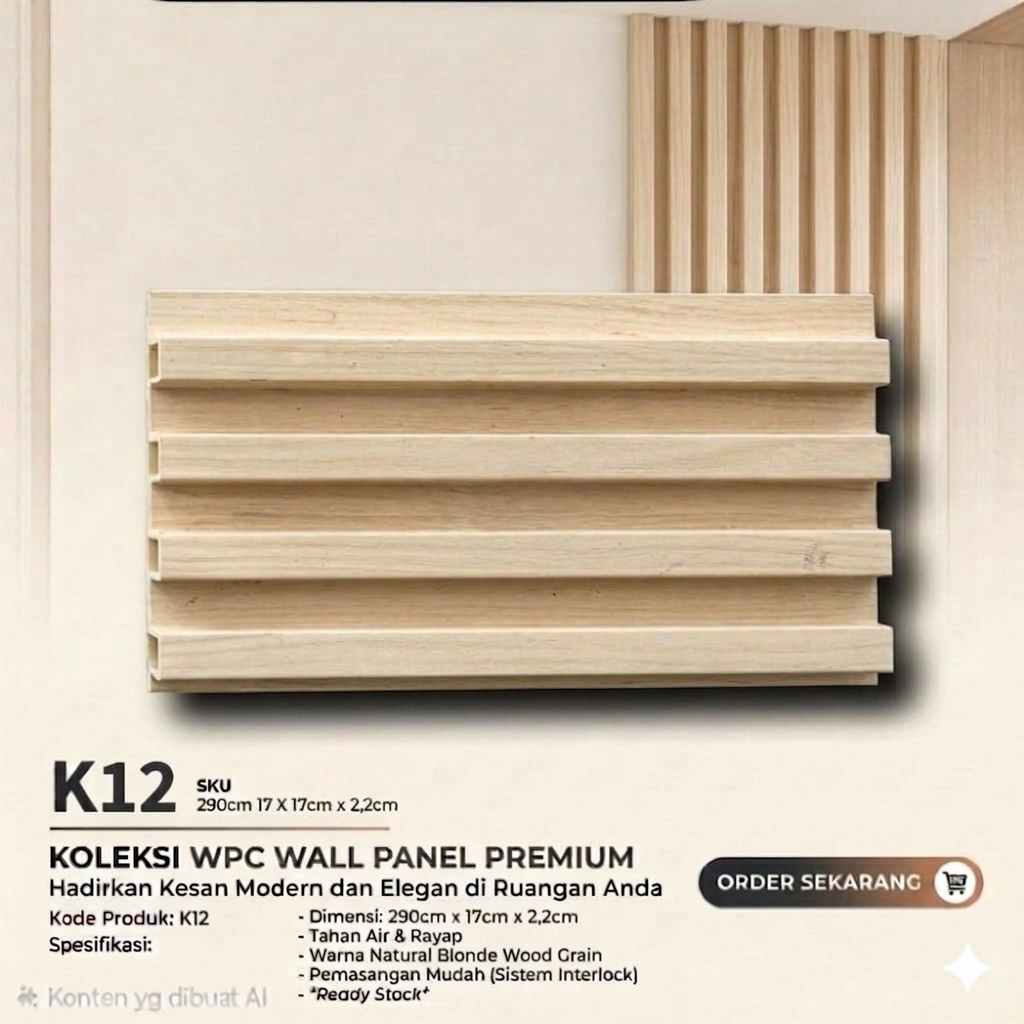 WPC Wall Panel Premium K12 - Natural Blonde Wood Grain