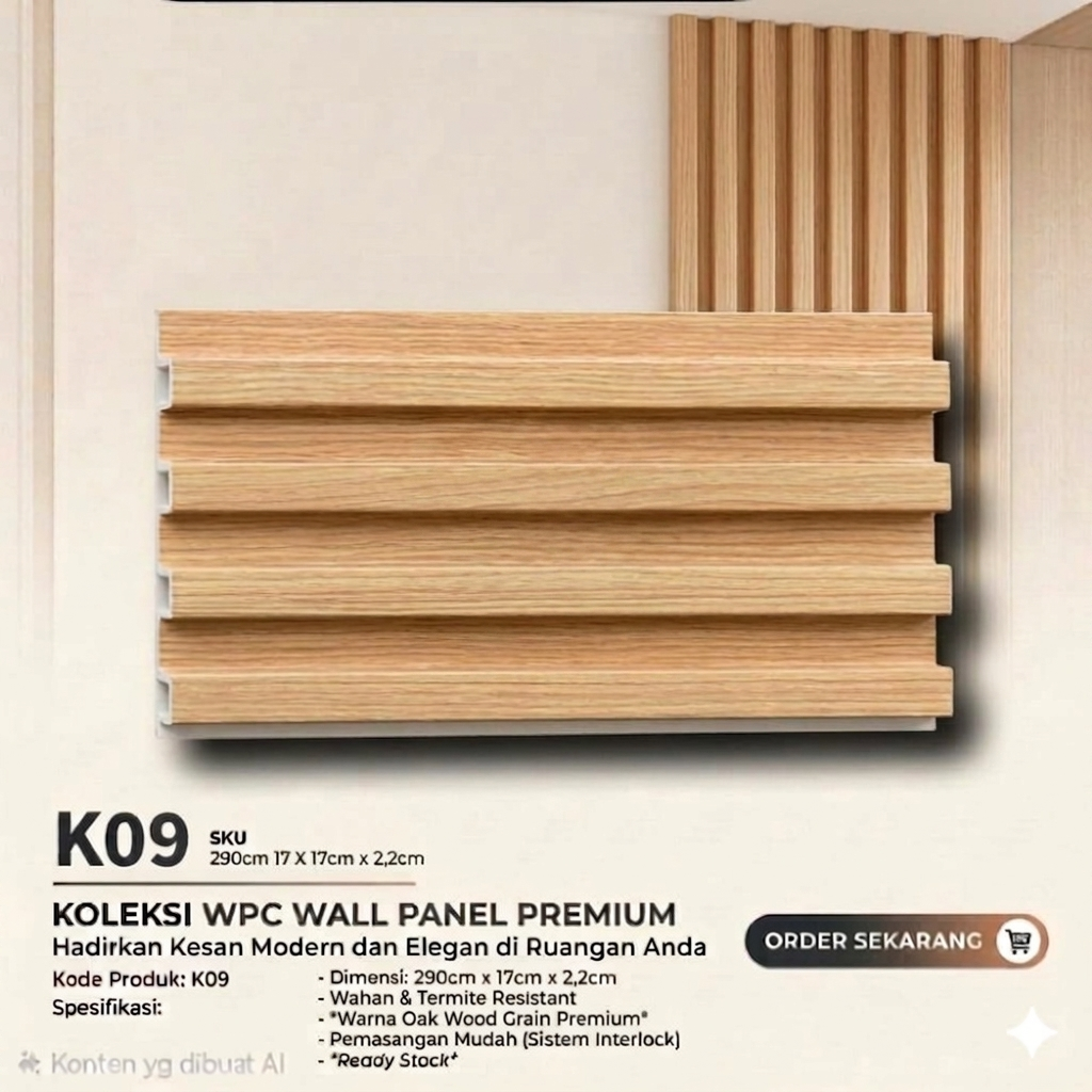 WPC Wall Panel Premium Wood Grain - K09 (Oak Wood)